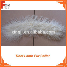 Collar blanqueado de piel de cordero de Tíbet blanco